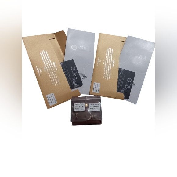 CERTIFIED .3ct Genuine Diamond, 14K Gold Plated, Sterling Silver Studs - Picture 6 of 7